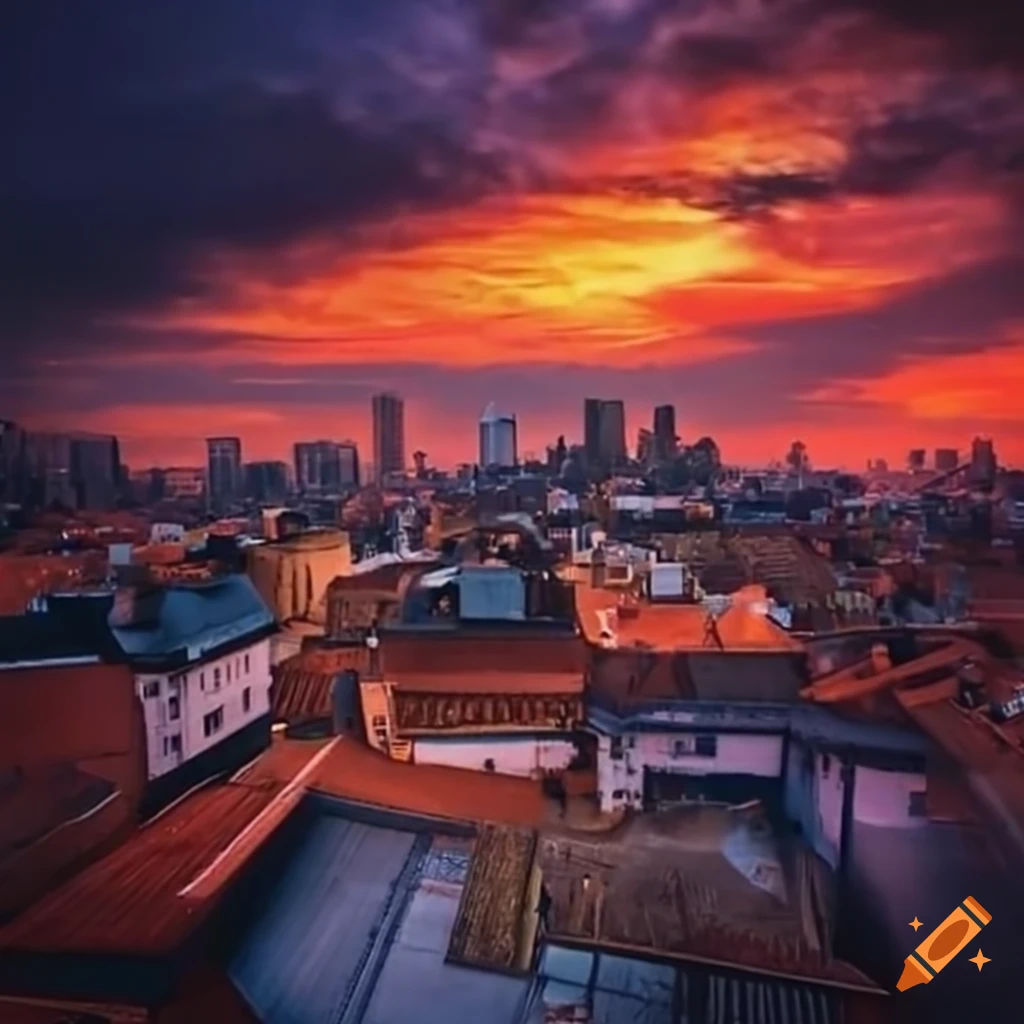 Bird's eye view on a rooftop in Paw Patrol style