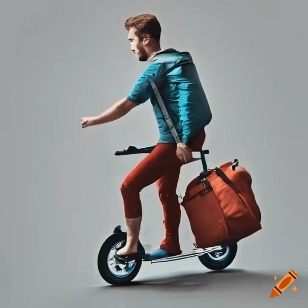 Man on a scooter with bags