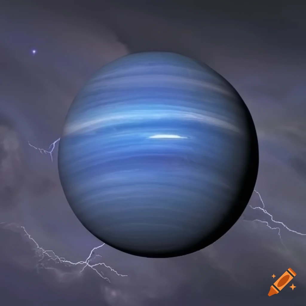 Neptune with lightning in space on Craiyon