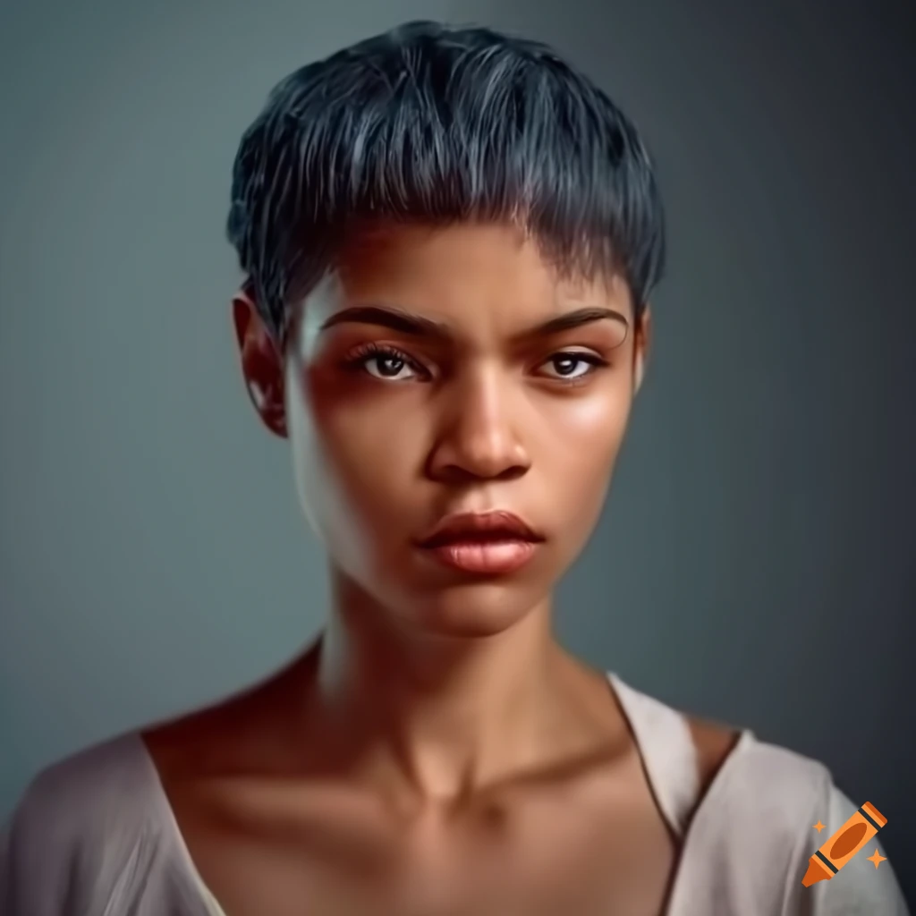 An unattractive plainlooking tanskinned adult woman with boyish short