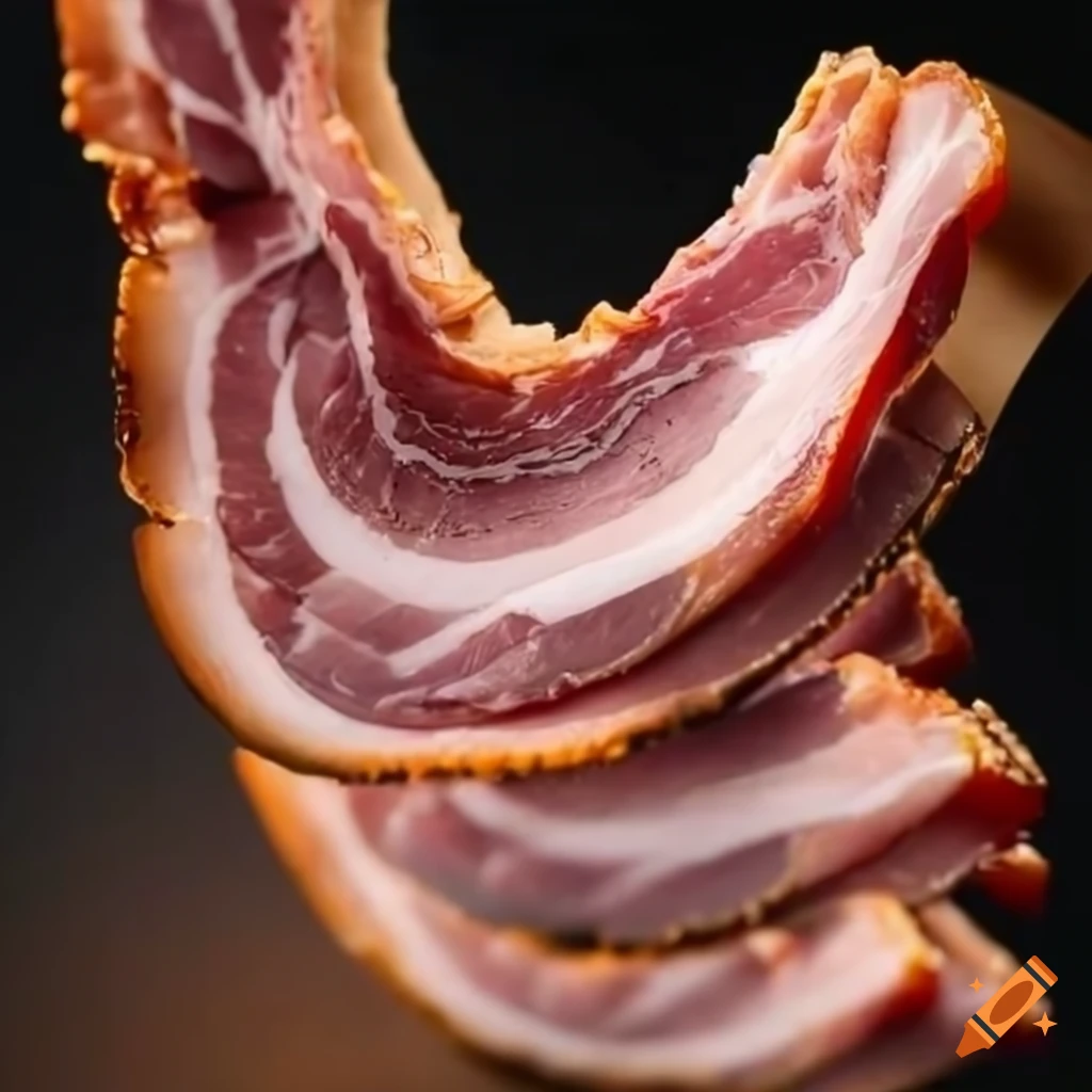 Slices of smoked bacon