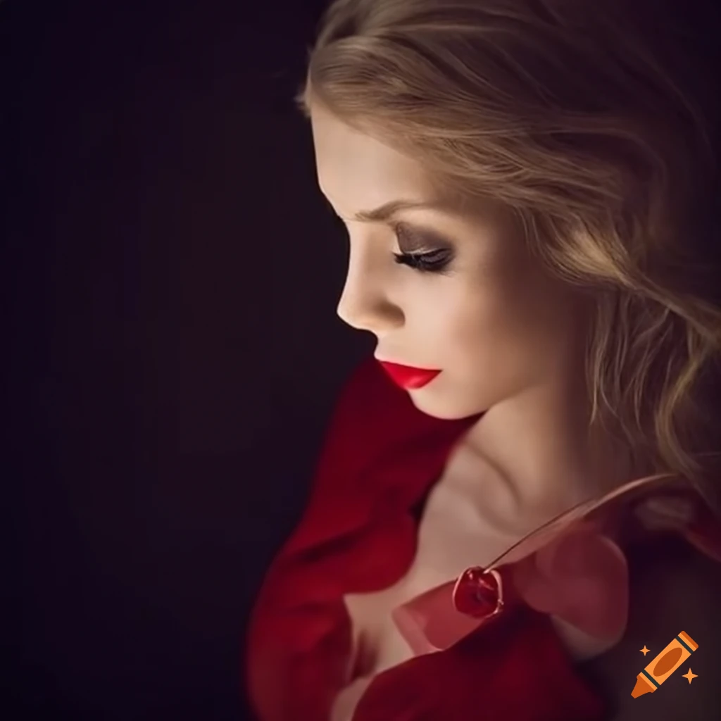 Beautiful woman in formal dress with unique accessories