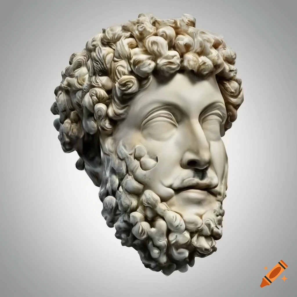 Bust of marcus aurelius on a white background