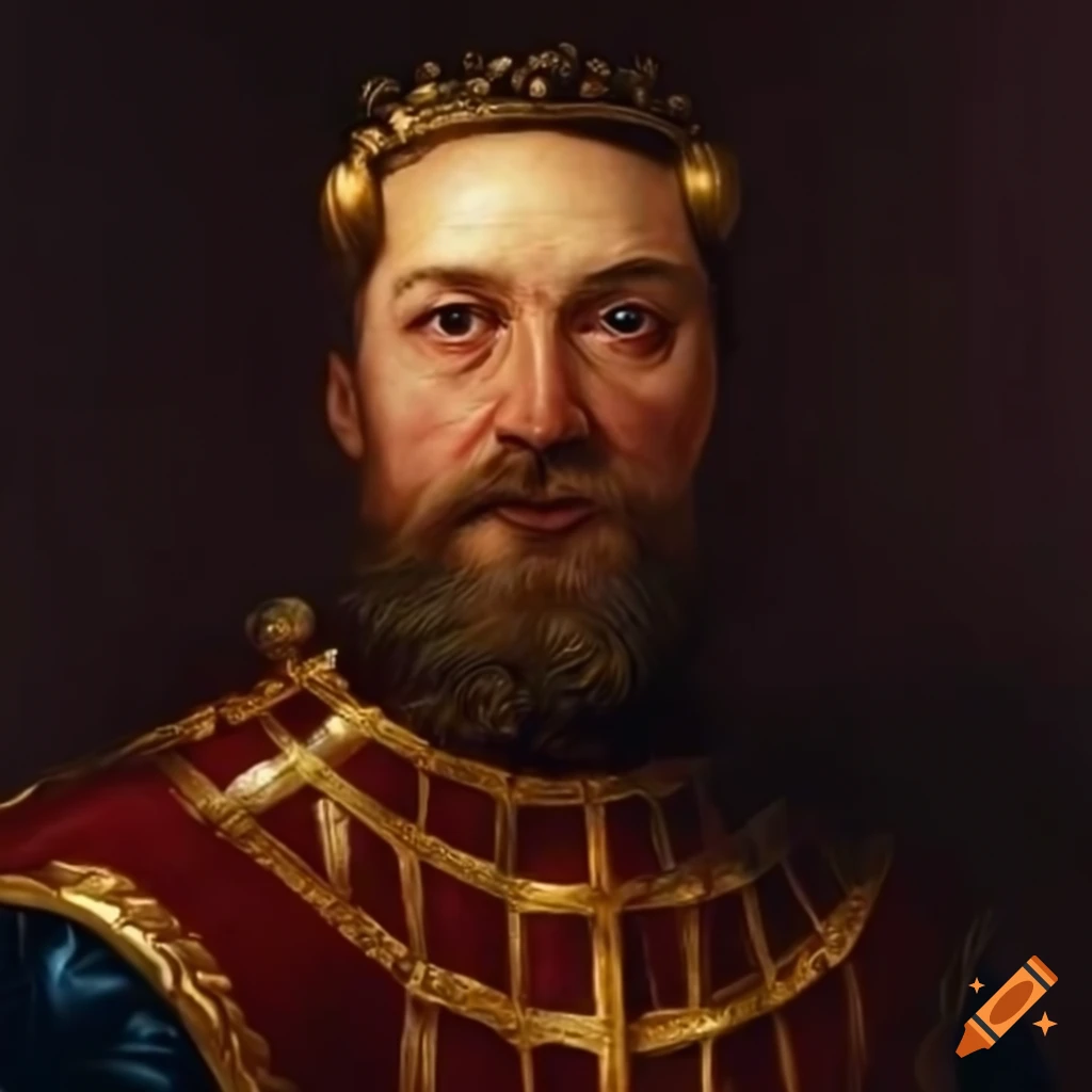 Portrait of a king in a 1610s suit in hyperrealistic art style on Craiyon