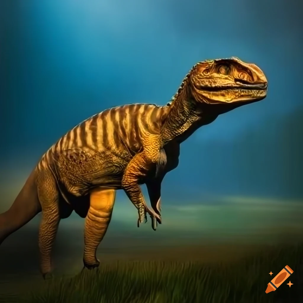 Hefty Iguanodon dinosaur in British Columbia landscape