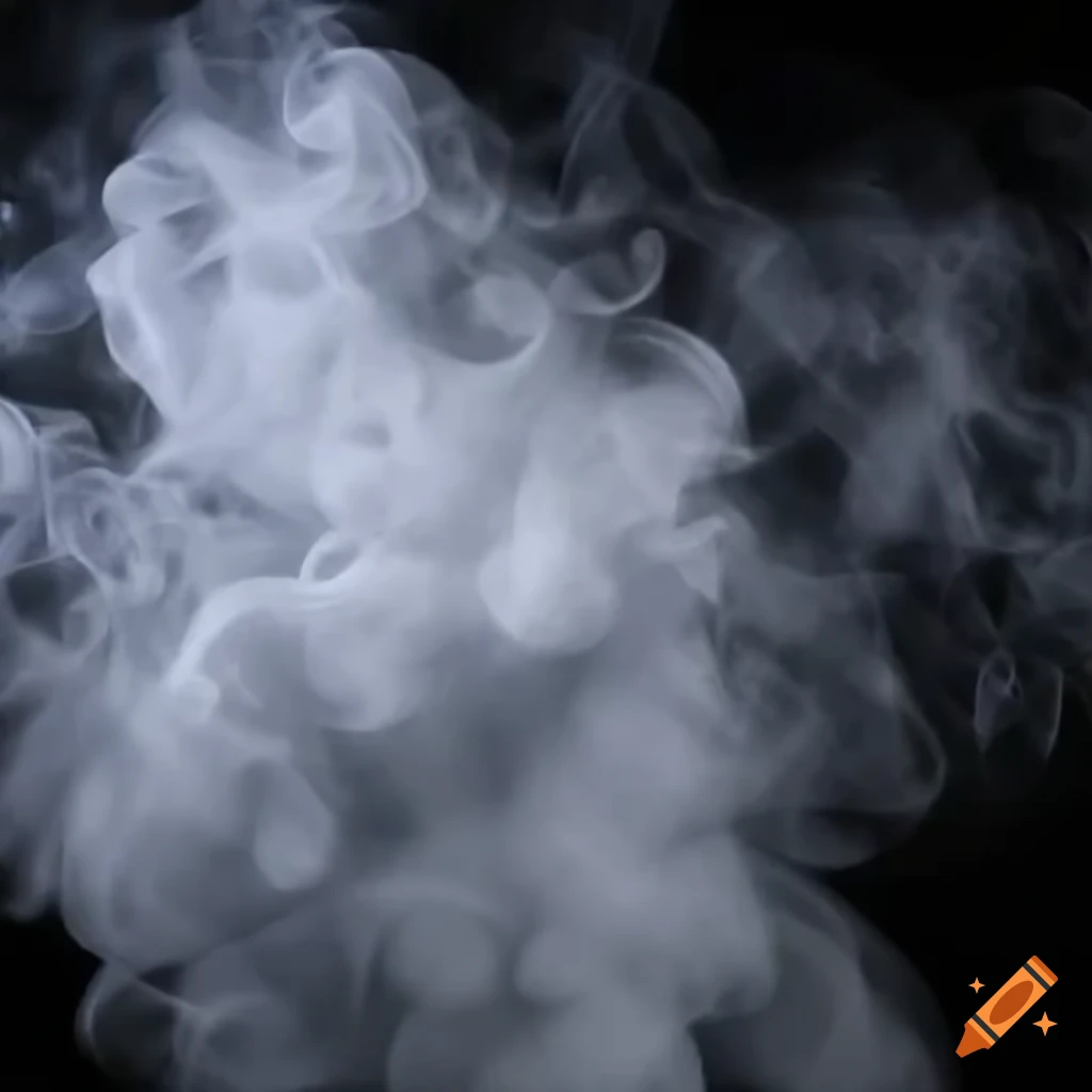 Kabuki full body costume smoking a hookah pipe with white smoke