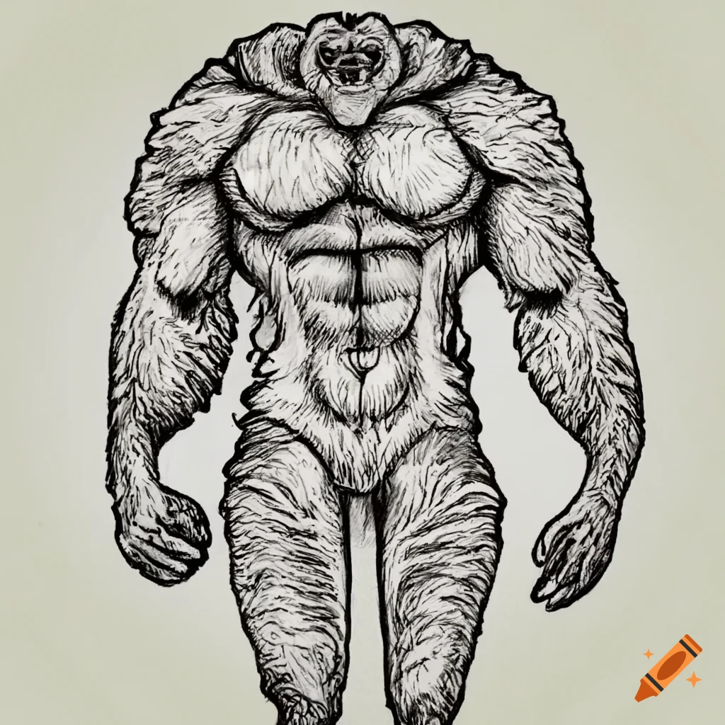 Strong and muscular monkey