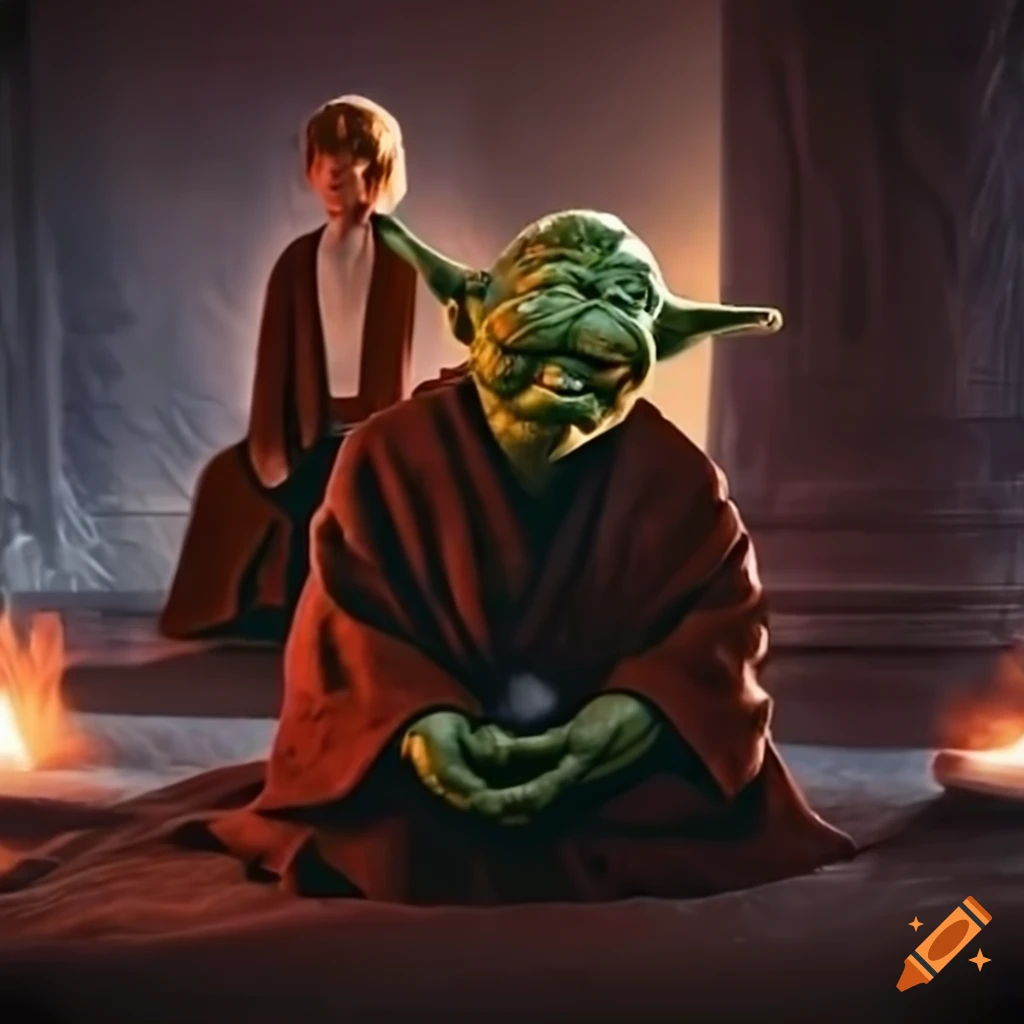 Anakin and yoda meditating together