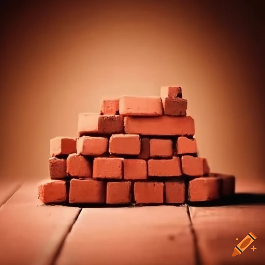 Bricks stacked without mortar on Craiyon