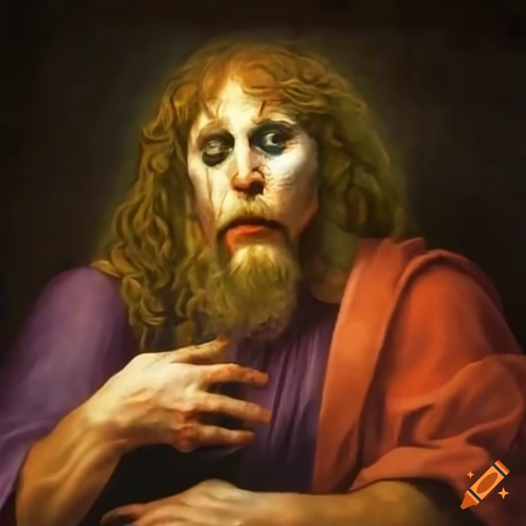 The Last Supper painting with all figures replaced by the Joker
