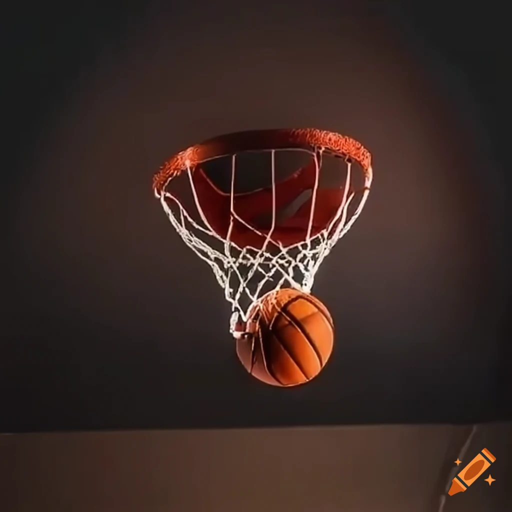 Ball stuck in basketball hoop