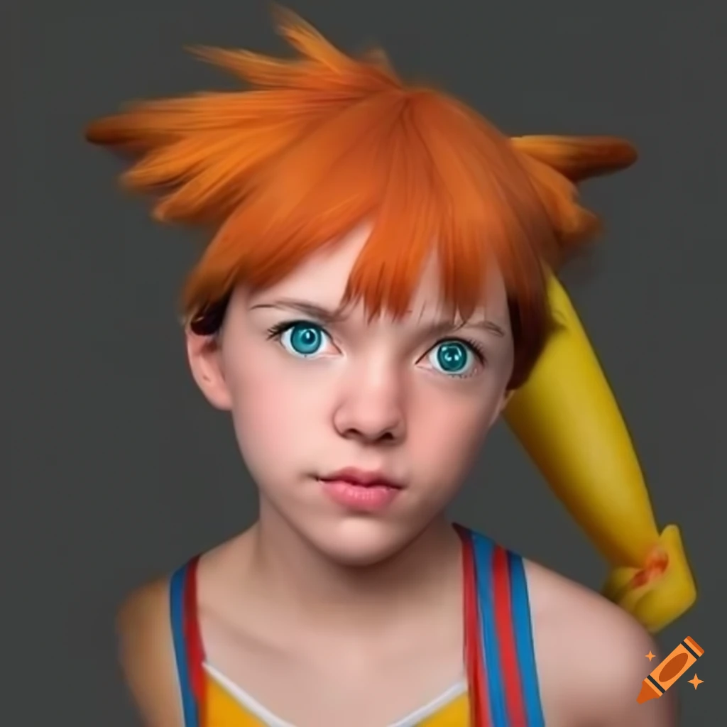 Realistic depiction of Misty from Pokemon on Craiyon