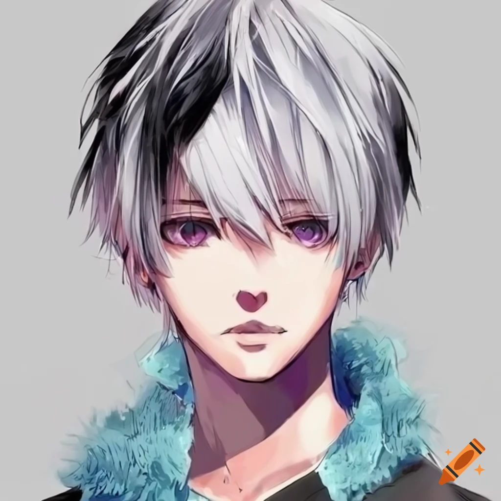 anime-boy-with-half-white-and-half-black-hair