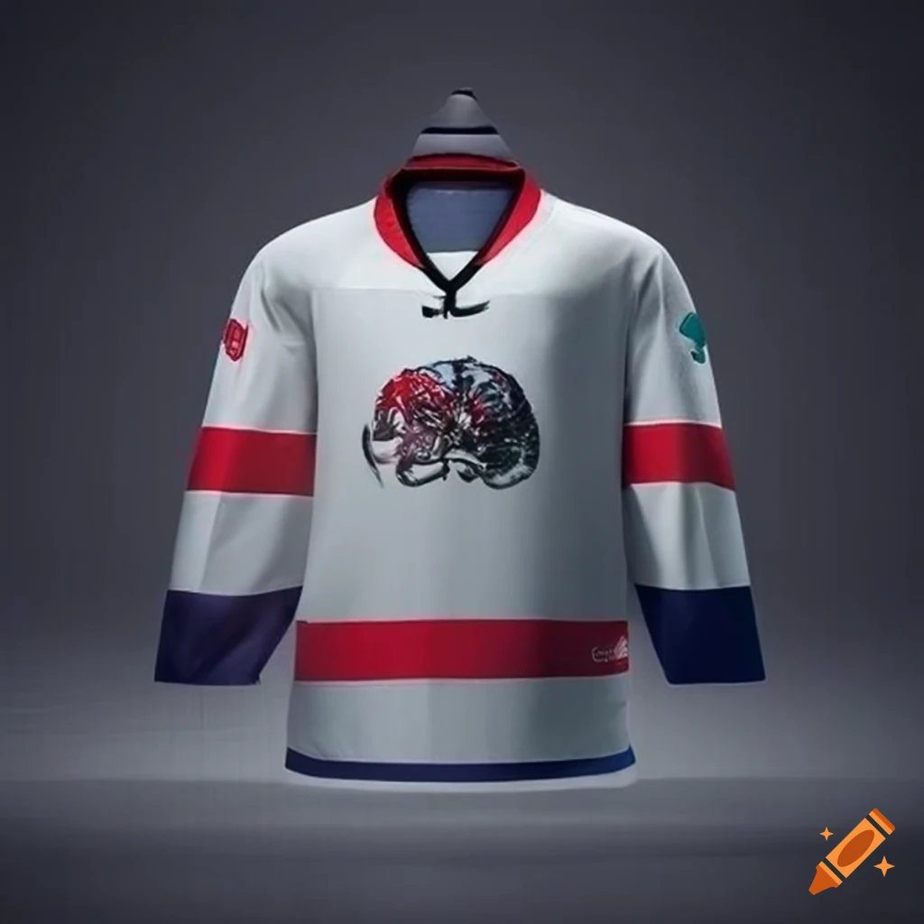 White ice hockey jersey