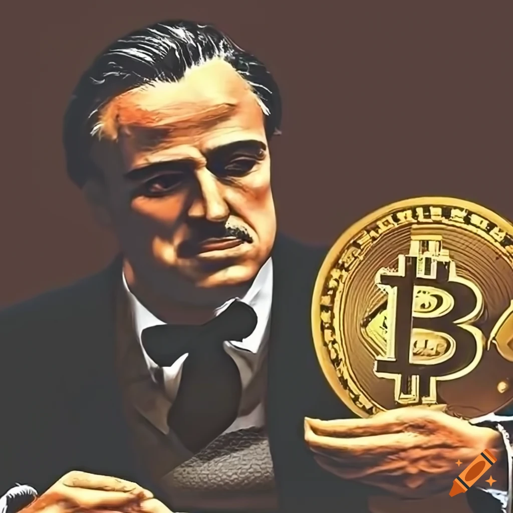 Bitcoin with the godfather on Craiyon