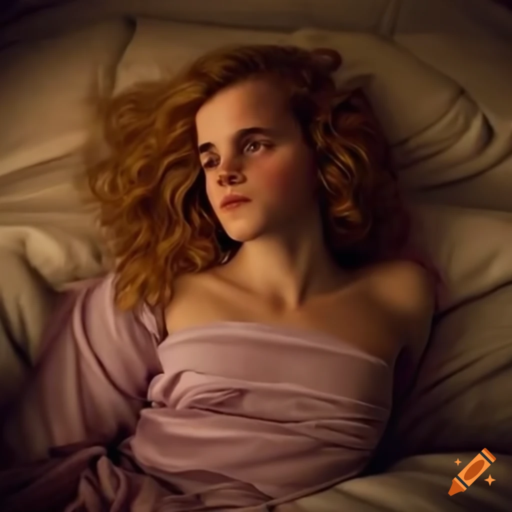 Hermione in pajamas relaxing in bed