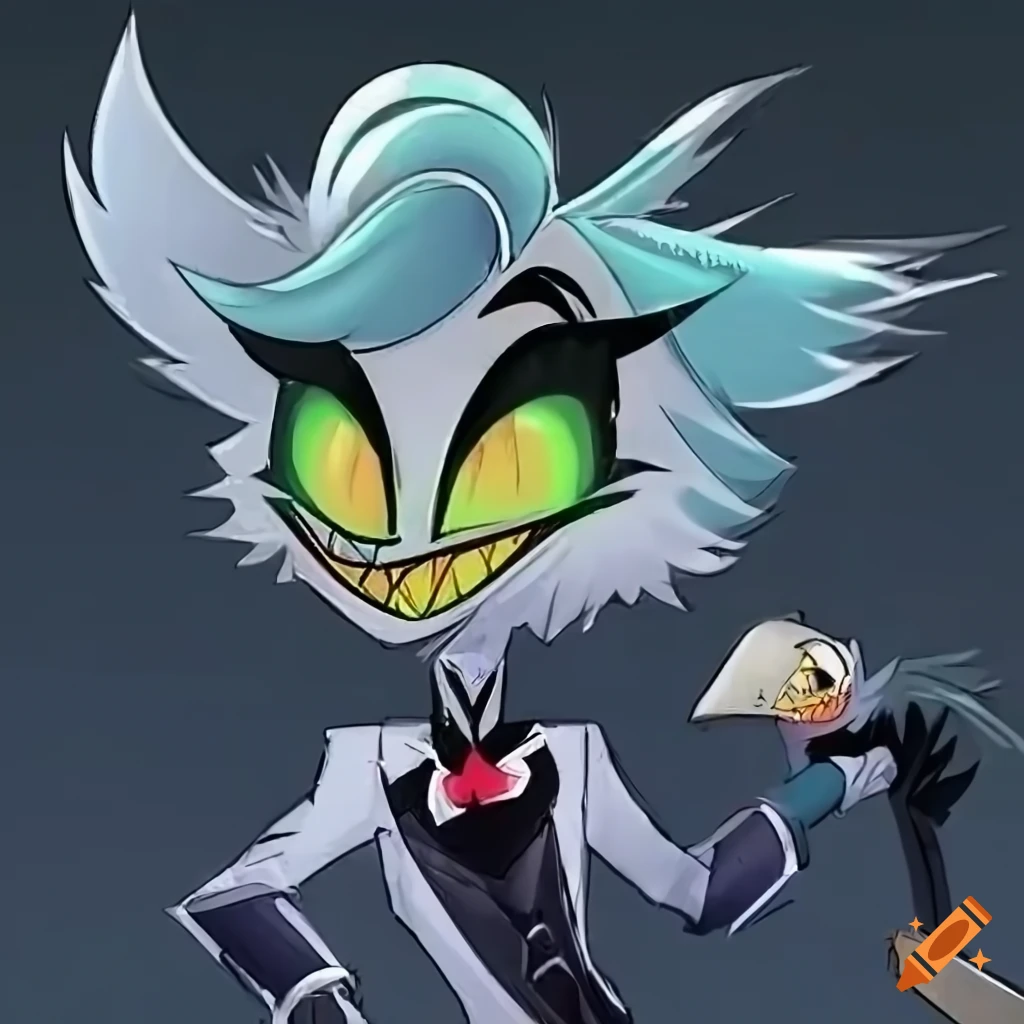 Original character resembling a harpy in a stylish suit on Craiyon