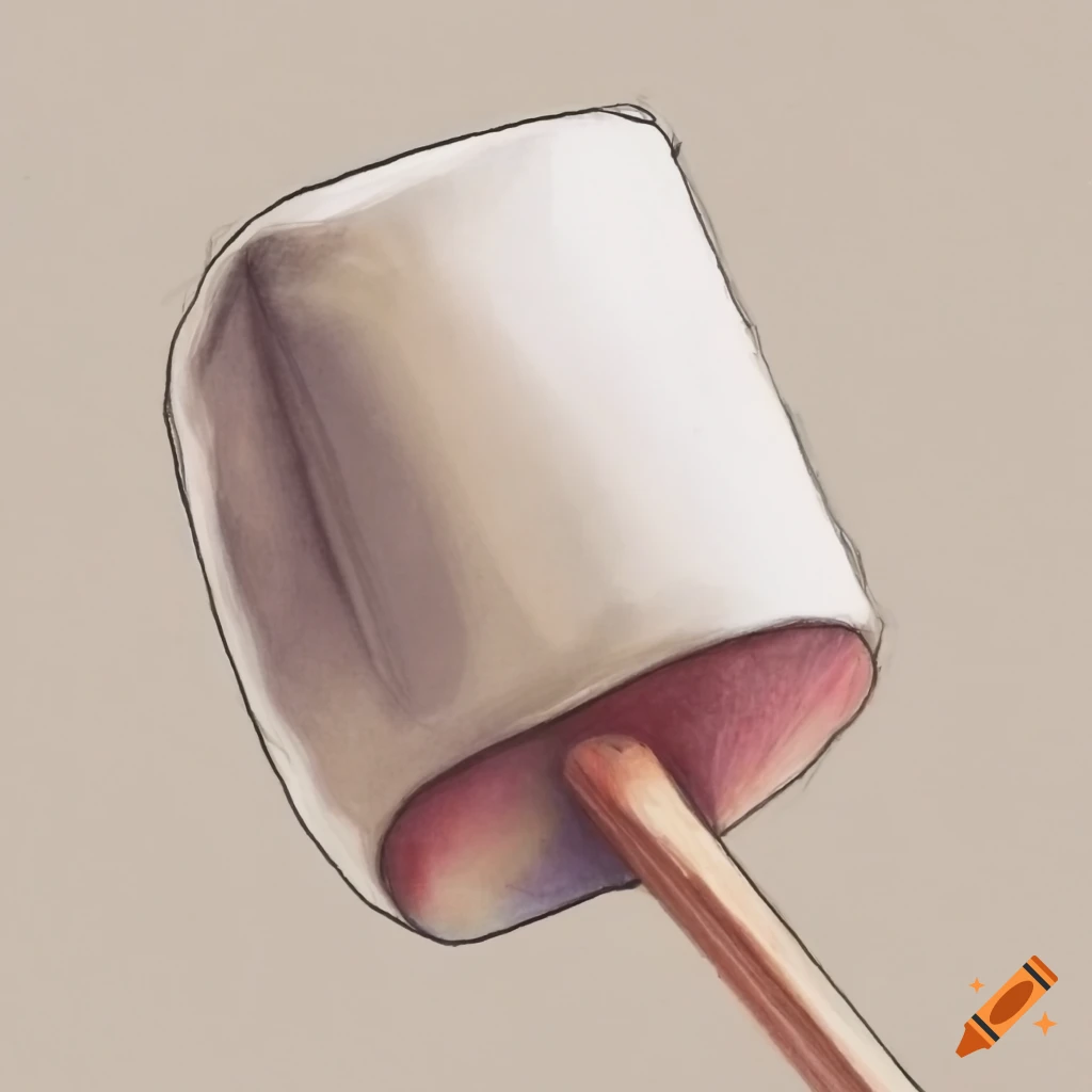 Marshmallow on a stick pencil drawing on Craiyon