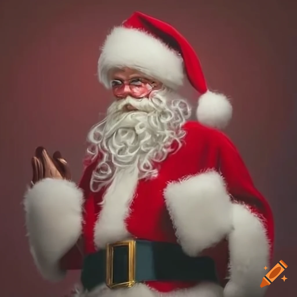 Santa claus with intense gaze