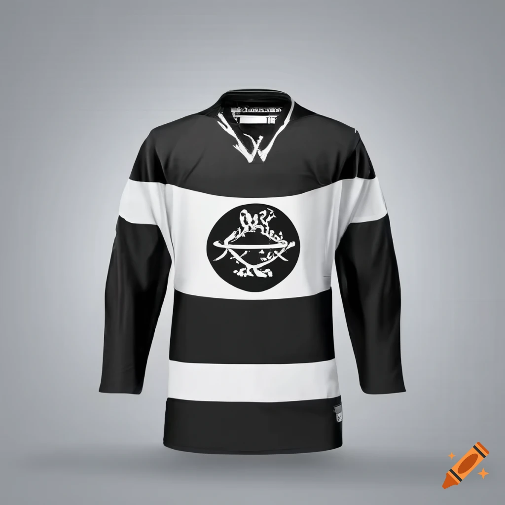 Black and white ice hockey jersey