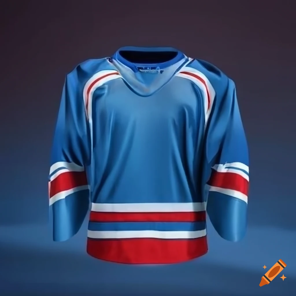Blue and red ice hockey jersey