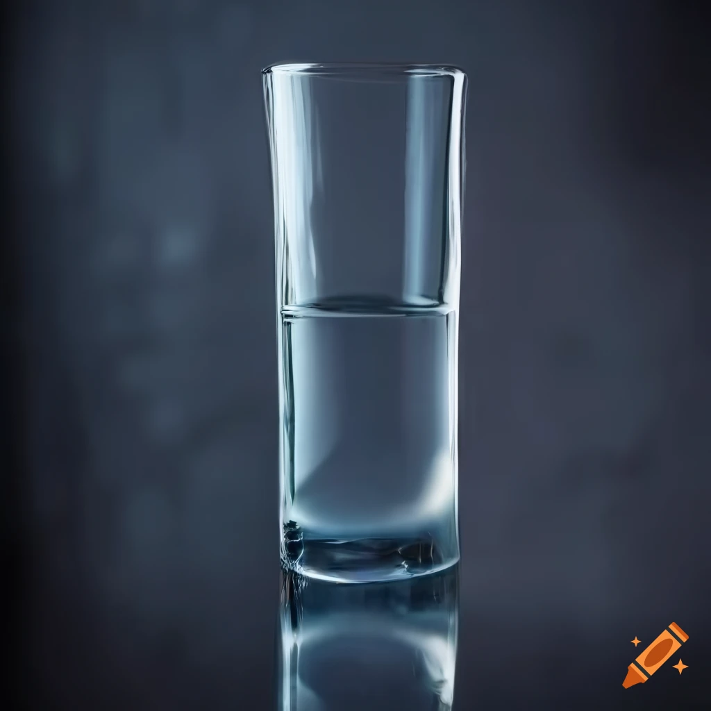 Tall glass of water against dark background