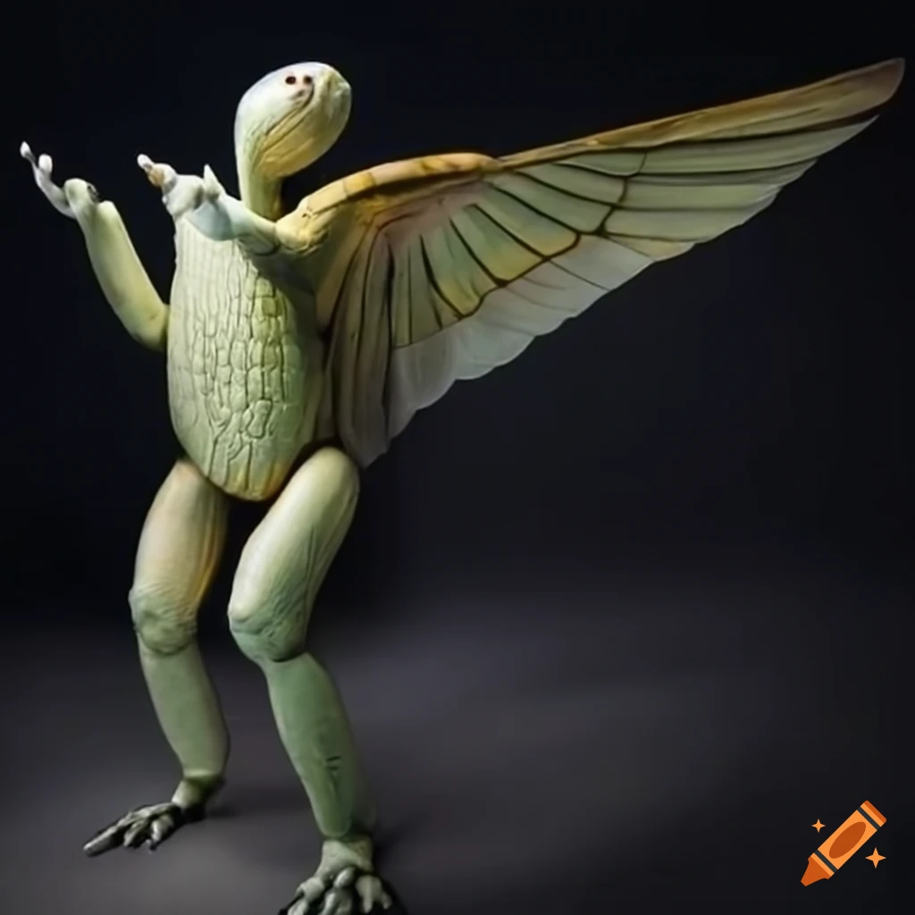Winged humanoid turtle creature