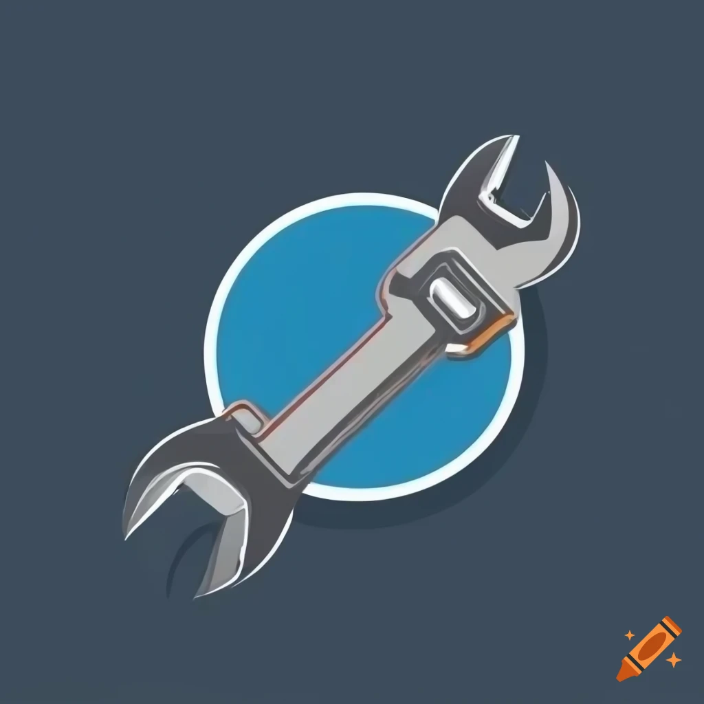Plumber logo with a wrench tool