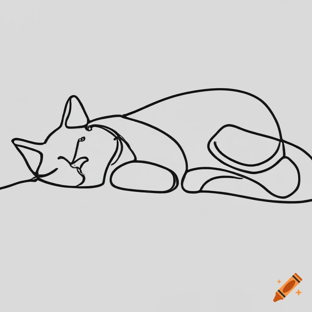Sleeping cat cartoon for coloring Royalty Free Vector Image