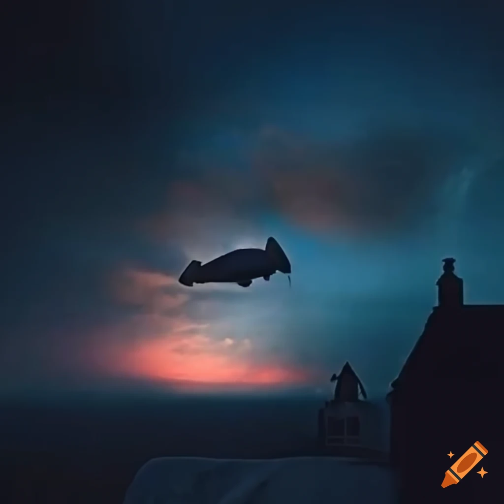 Magnificent sky with flying rocket seen from a bedroom window