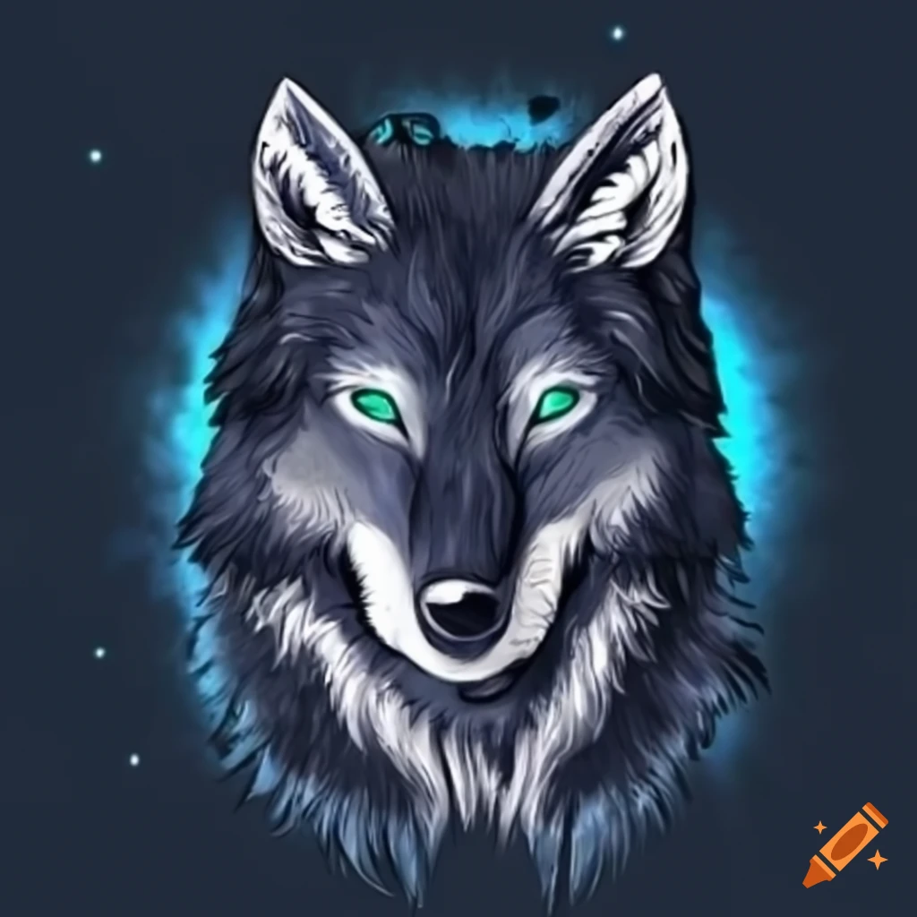 Galaxy wolf illustration on Craiyon