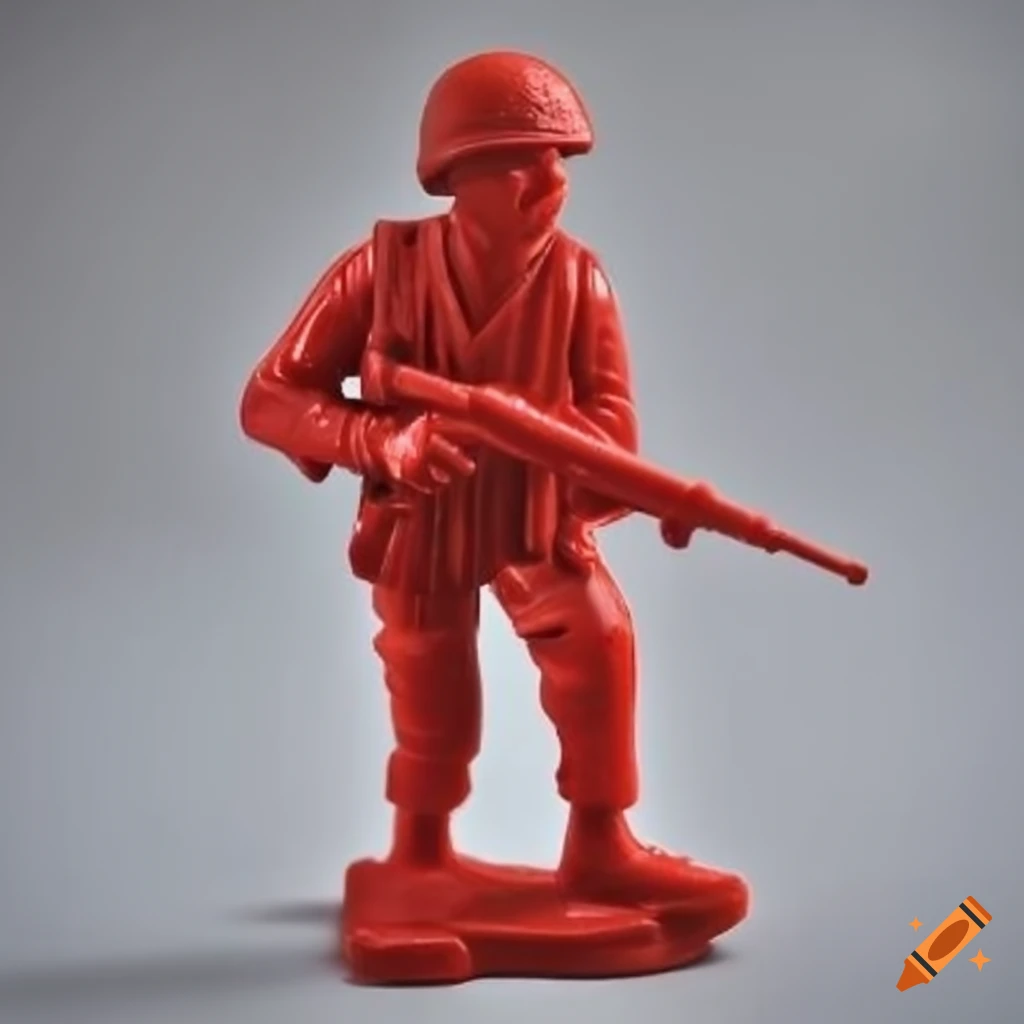 Vintage plastic army soldier in red color on Craiyon