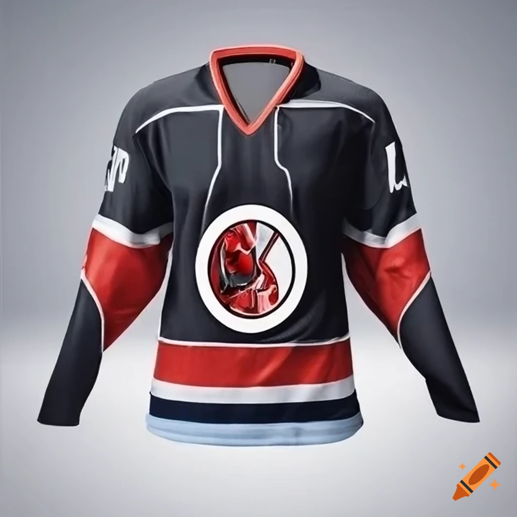 Ice hockey white jersey on Craiyon