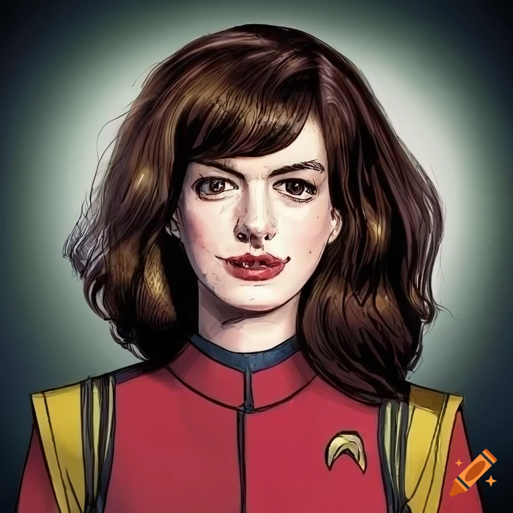 Young anne hathaway as a character from star trek discovery in comic ...