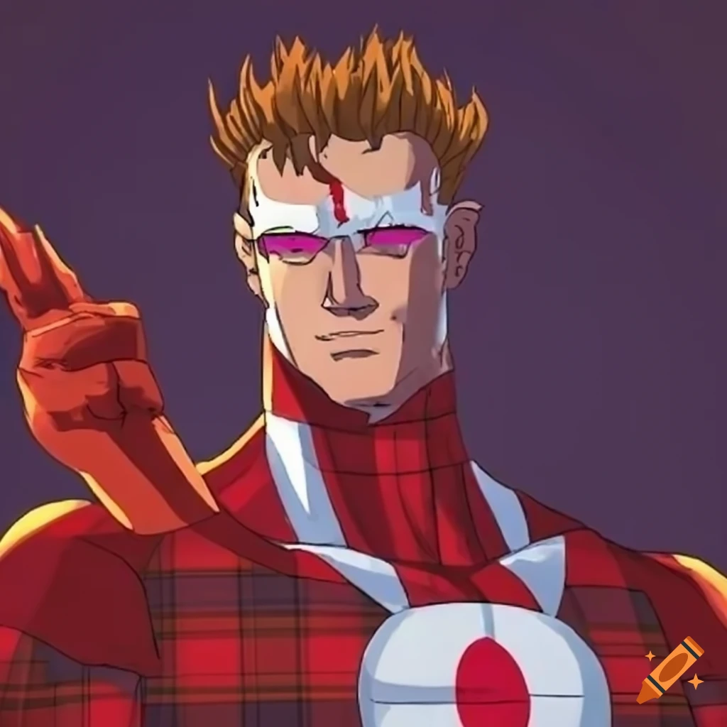Tartan-clad Omni-Man with Scottish flair