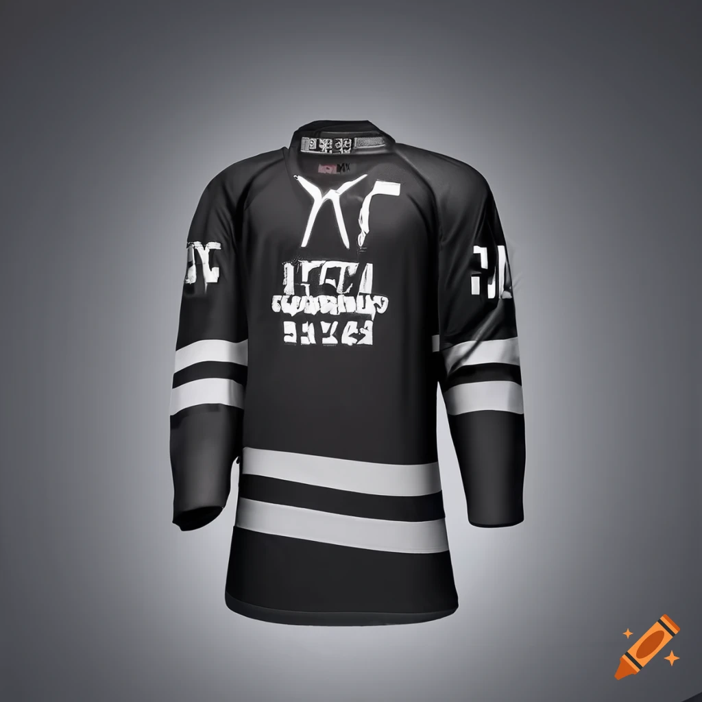 Black and white ice hockey jersey