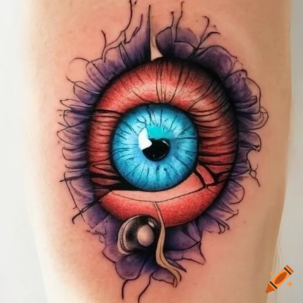 See what a man with an eyeball tattoo looks like