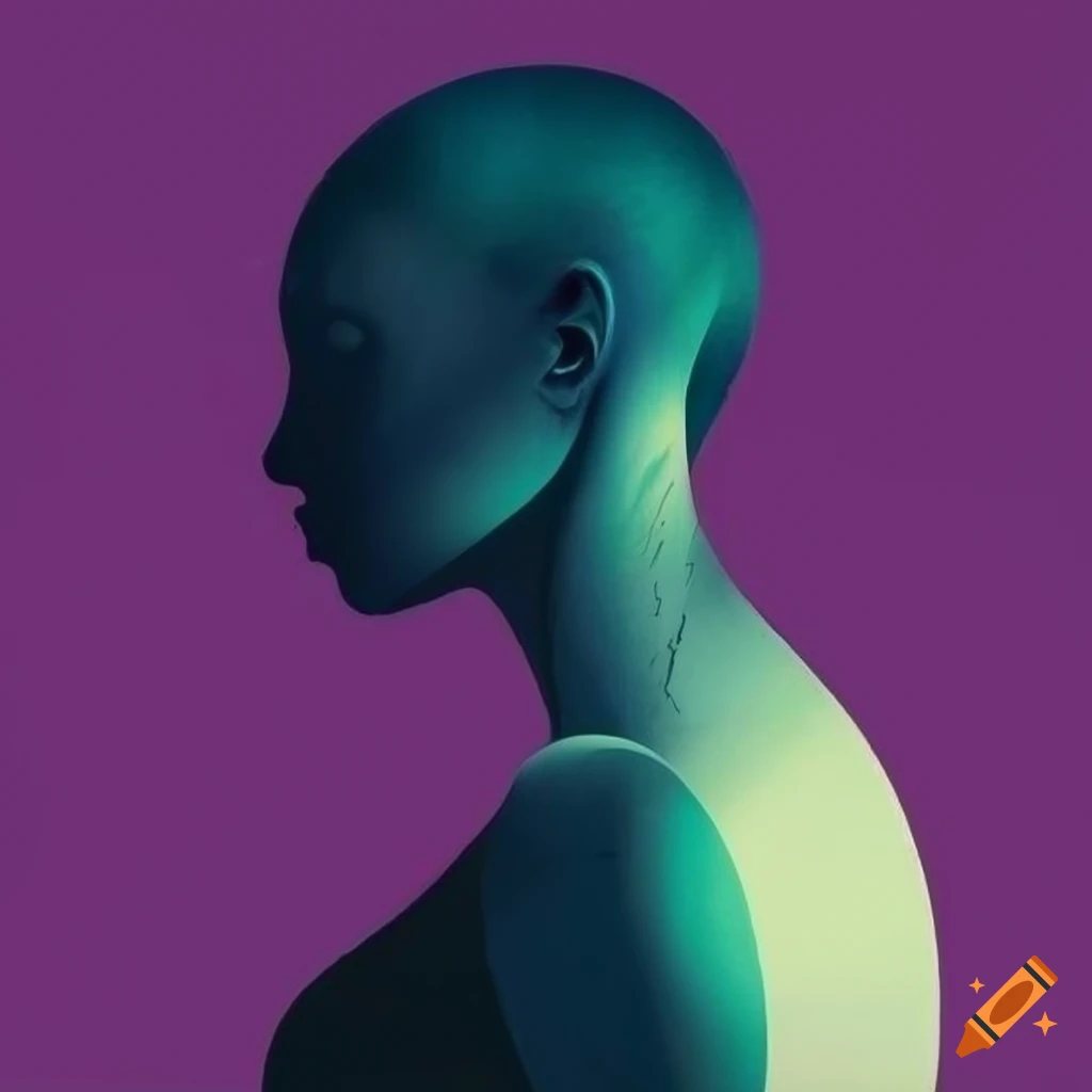 Monochrome abstract artwork of a person looking at the sky on Craiyon