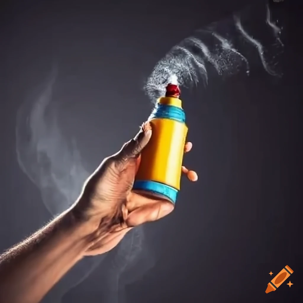 Man shaking a spray can on Craiyon