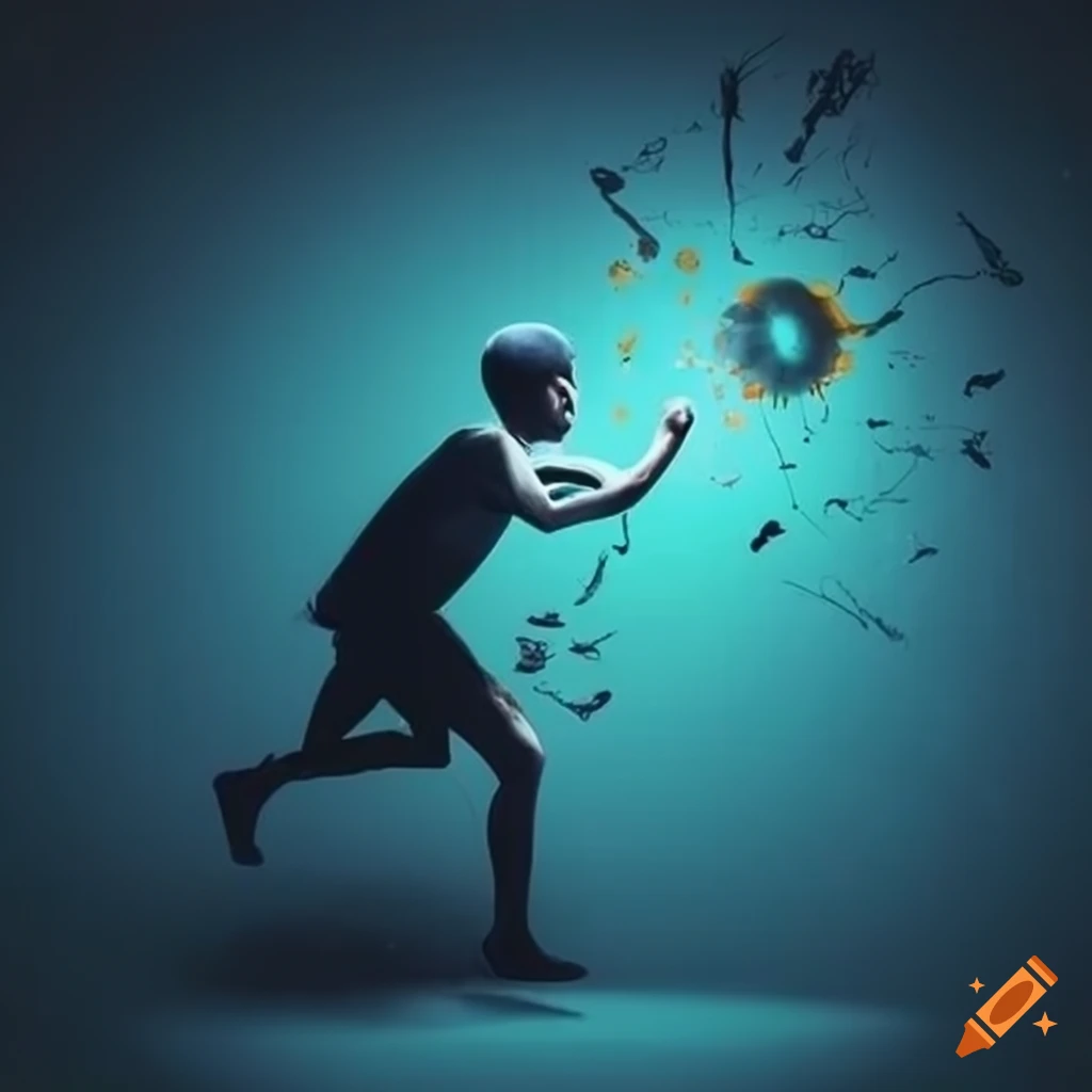 Person reaching towards their goal with determination and focus