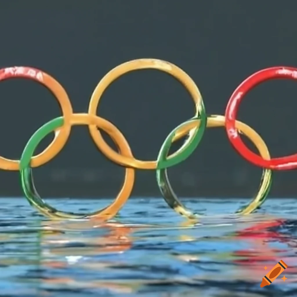 Olympic rings symbolizing unity and sportsmanship