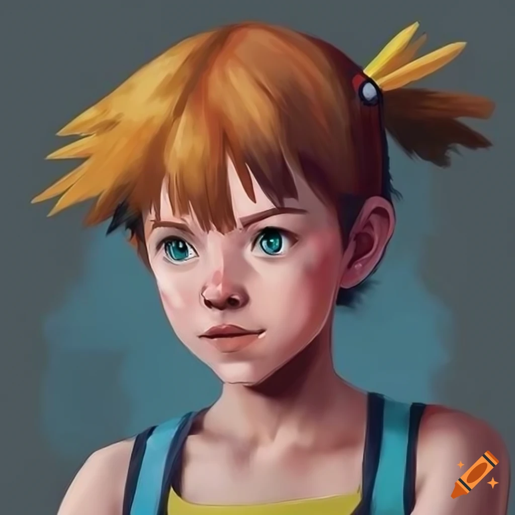 Realistic depiction of Misty from Pokemon on Craiyon