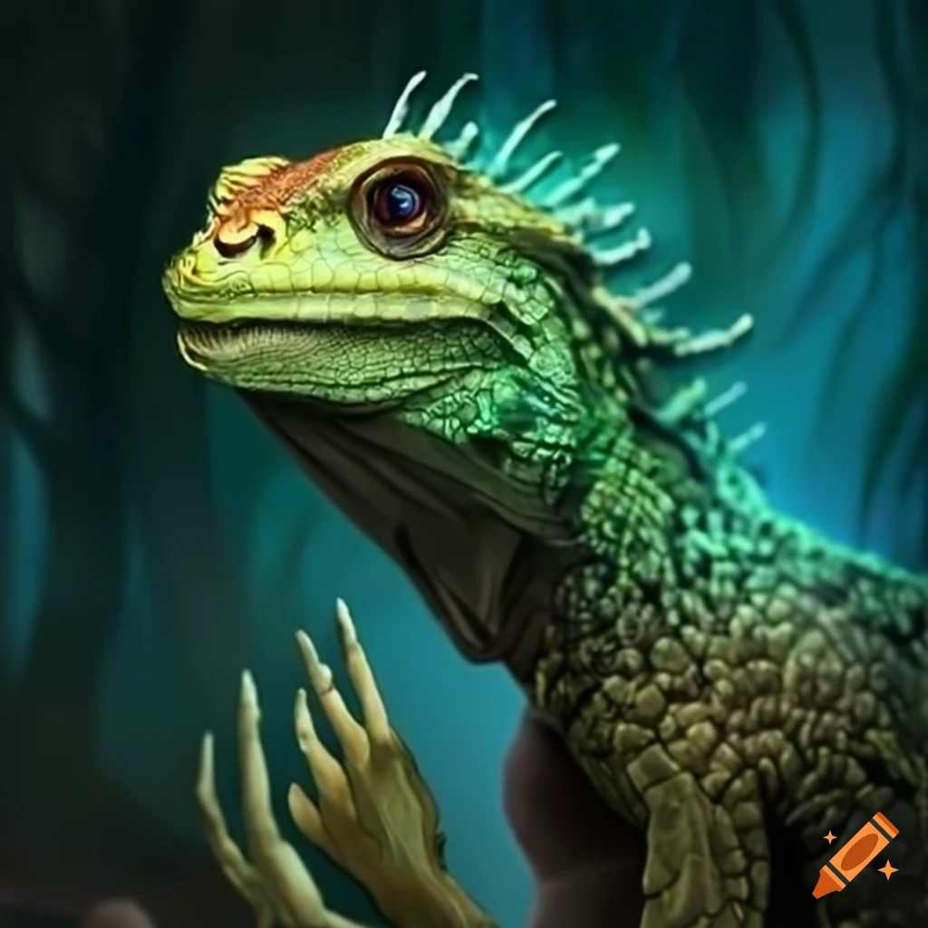 Magical fantasy lizard