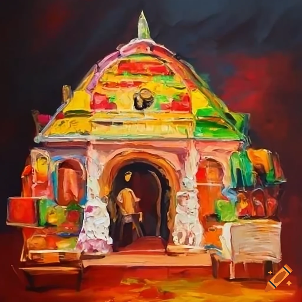 Pandal for food stall with unique international diversity theme and half globe