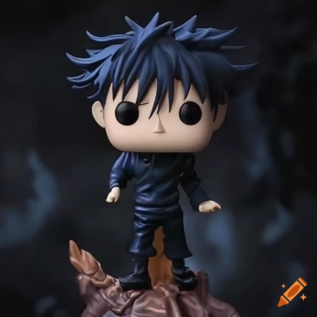 Megumi Fushiguro and Funko Pop in a forest battle scene