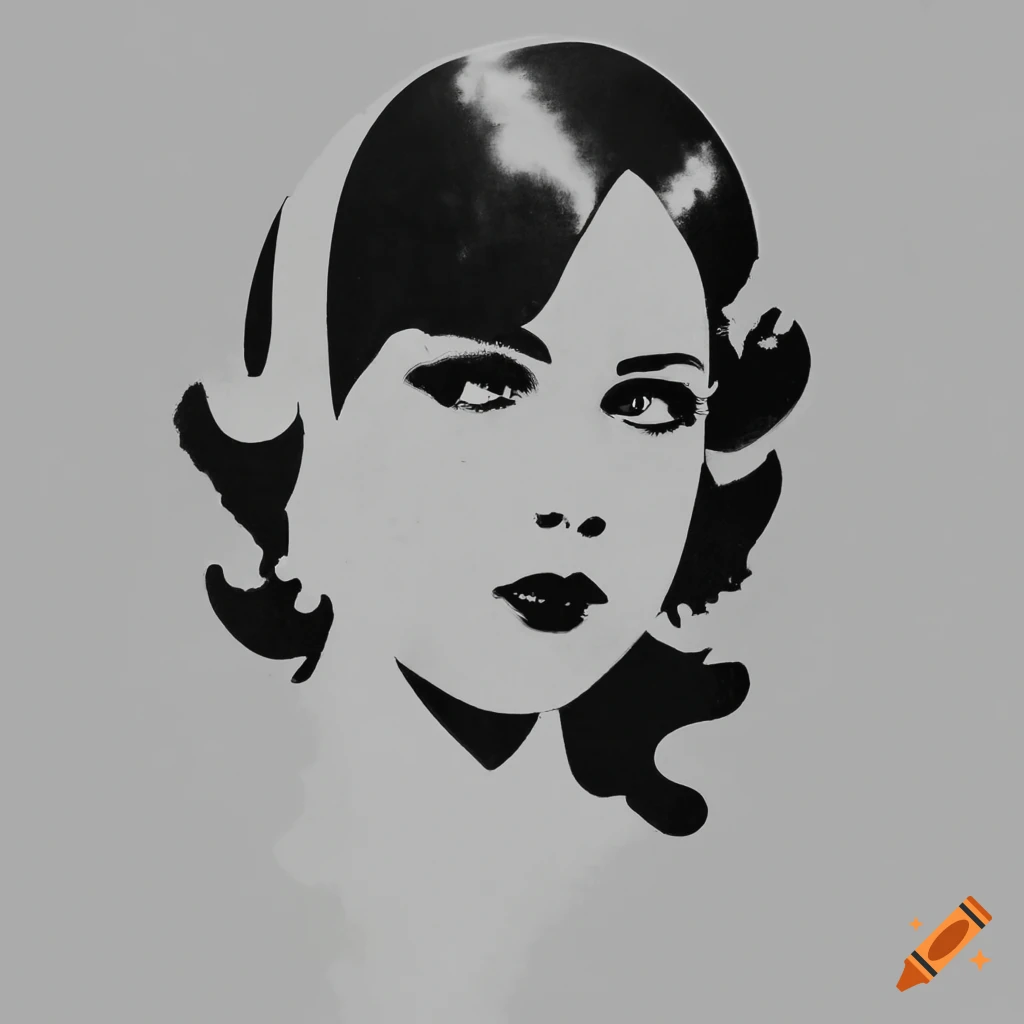 1920s brunette film actress stencil in the flying style of moholy-nagy ...