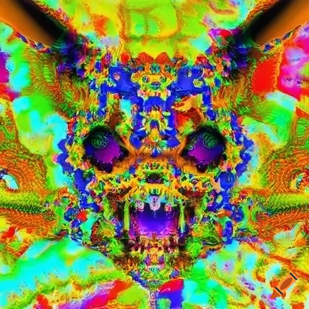 Fractal pikachu with pogging expression on Craiyon