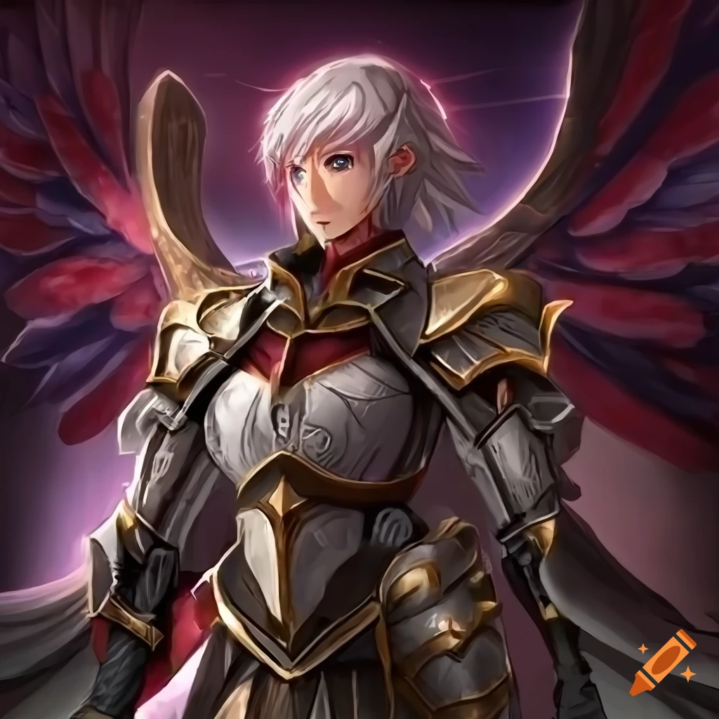 Futuristic angel templar warrior with valkyrie and samurai attributes in  anime style on Craiyon