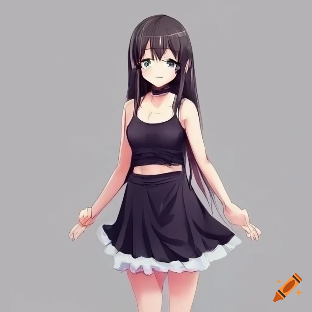 Full Body Anime Girl Illustration On Craiyon 