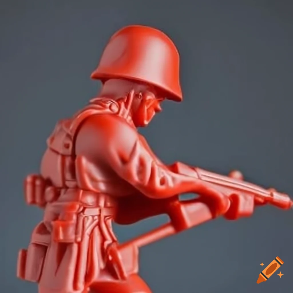 Vintage plastic army soldier in red color
